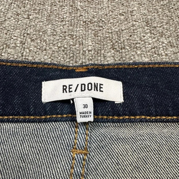 RE/DONE 70s Straight High-Rise Jeans in Dark Blue Denim Wash Size 30 - Picture 3 of 7